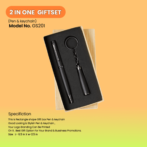 2 in 1 Gift Set With Pen And Keychain