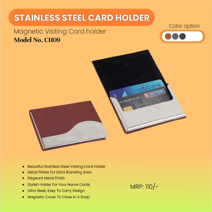 Exclusive Magnetic Steel Card Holder CH09
