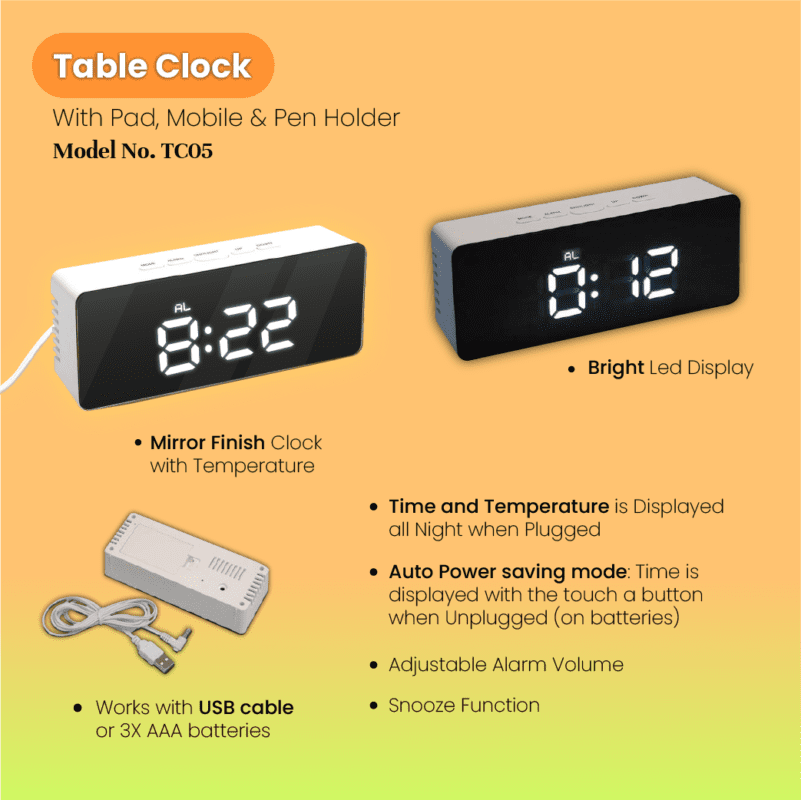 Best Mirror Finish Table Clock