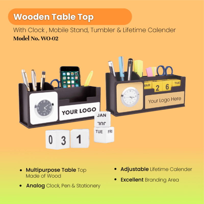 Luxury A-1 Wooden Table Top with Clock