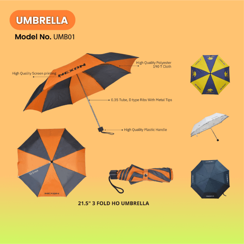 Deluxe 21.5" 3 Fold Ho Umbrella