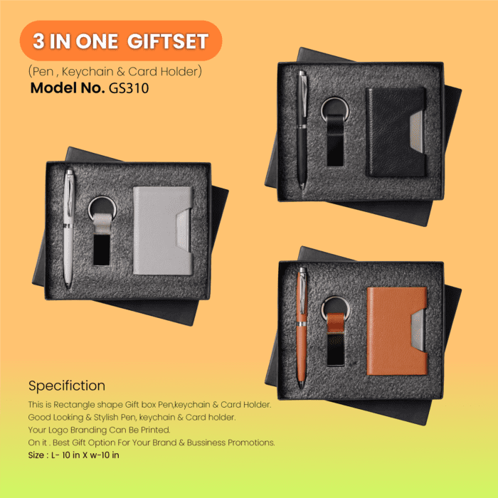 3 In One Gift Set Pen, Keychain & Card Holder