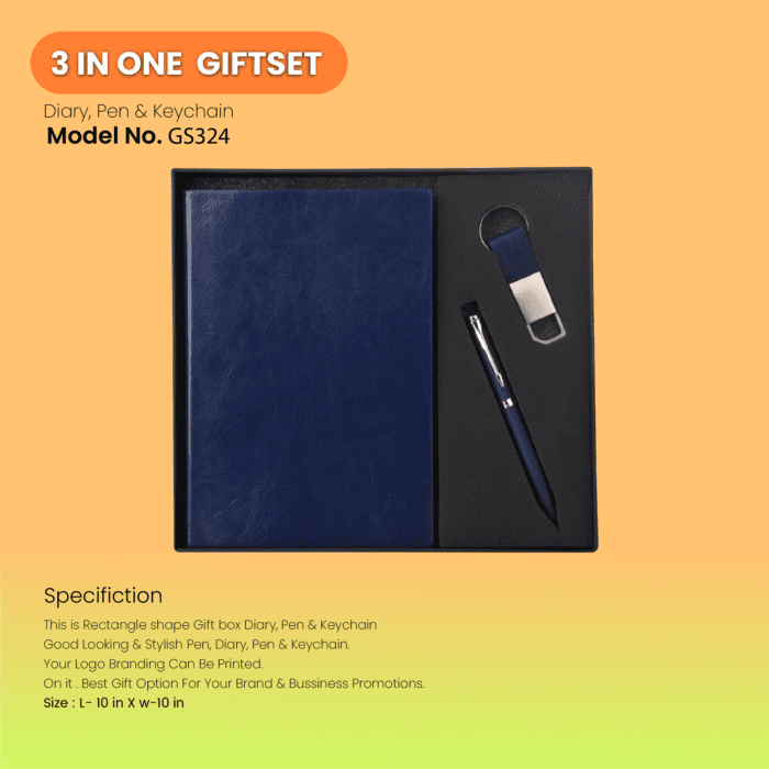 3 In One Best Combo Gift Set Pen, Keychain & Diary