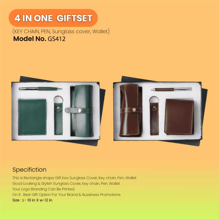 4 In One Gift Set Pen, Keychain, Wallet & Sunglass Cover
