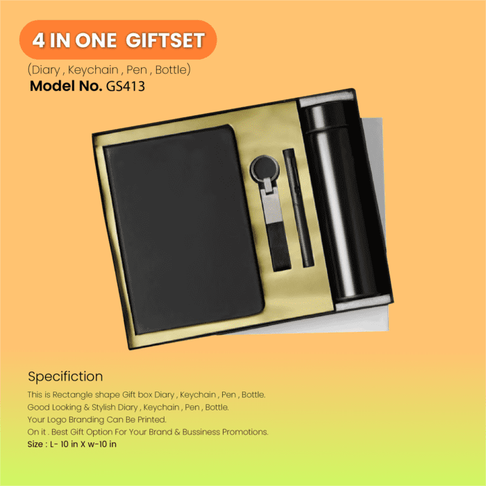 4 In One Combo Gift Set Pen, Keychain, Diary & Bottle