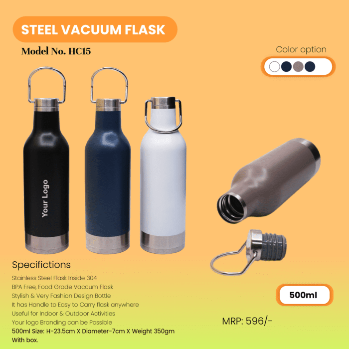 Ergonomic Steel Vacuum Flask