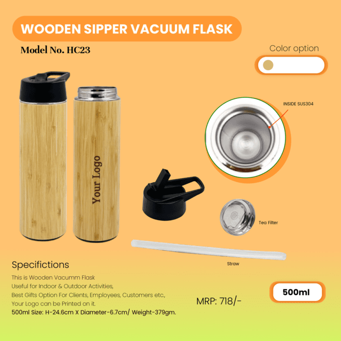 Wooden Flask With Handel