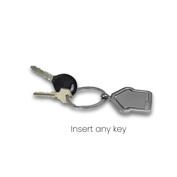 Home Shape Rotating Metal Keychain-KC17