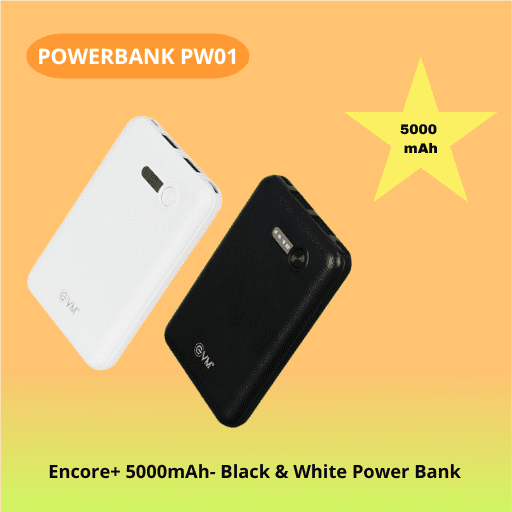 Encore+ 5000mAh - Black & White Power Bank