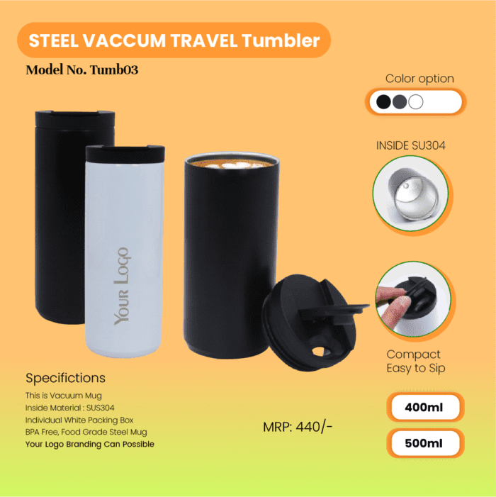 Steel Vacuum Travel Tumbler