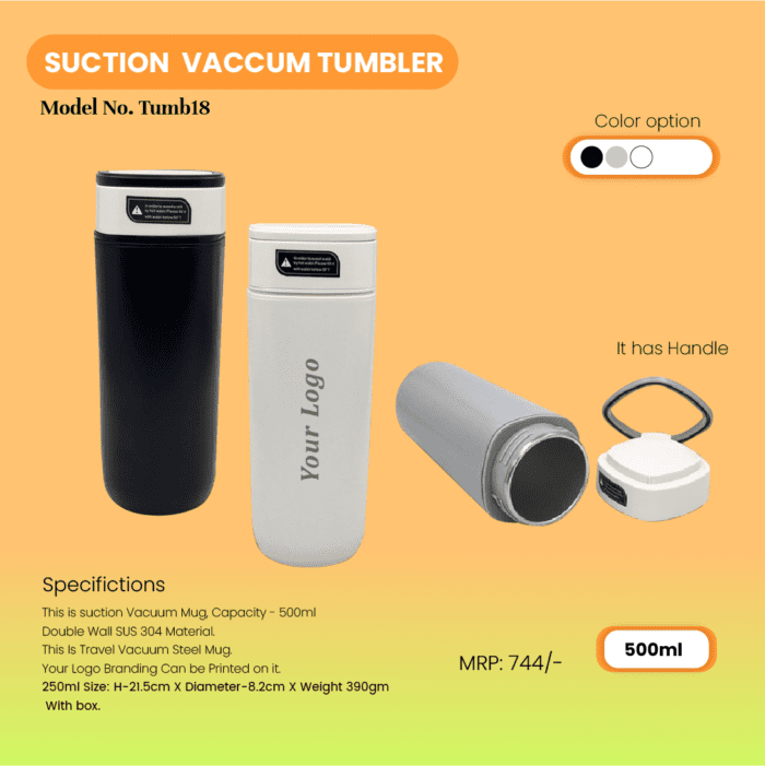 Stylish and Sustainable Suction Vacuum Tumbler