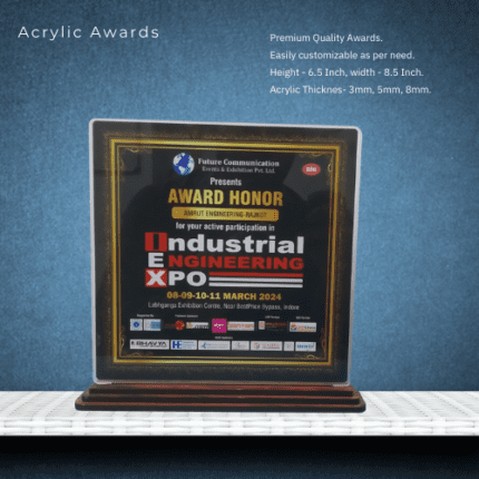 Acrylic Award-Award for Honor Customized with Black Color 8.6Inch