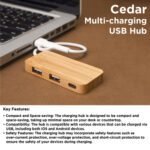 Wangari Cedar multi-charging USB Hub USB1003