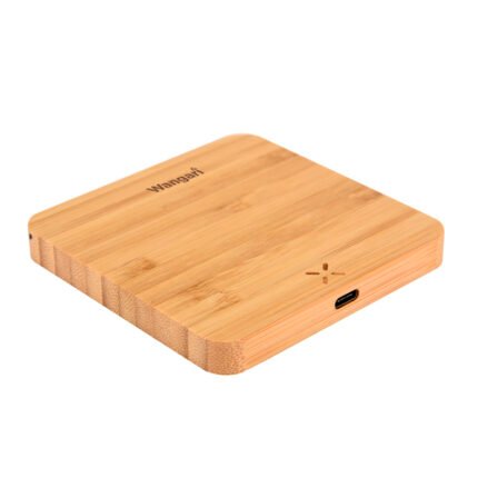 Pine 15W Square Bamboo Wireless Charger with USB Hub WBC1008