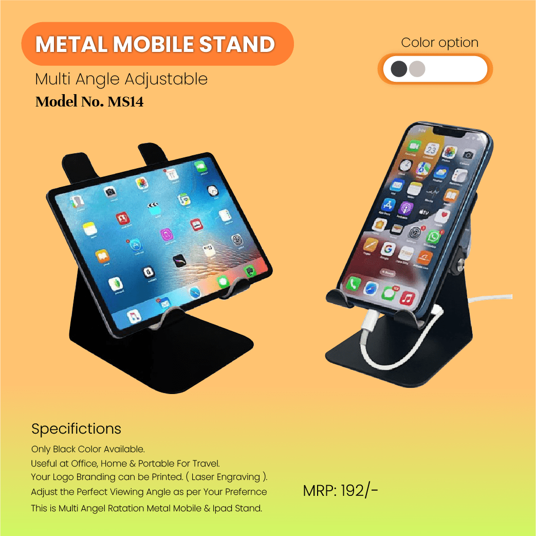 Metal Mobile Stand: Multi Angle Adjustable