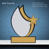 MDF Award- Wooden Sublimation Star Trophy 8.5 Inch