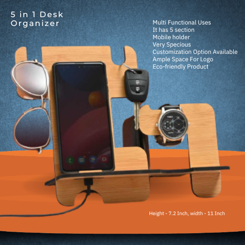 Stylish 5 In 1 Desk Organizer 7.2 Inch