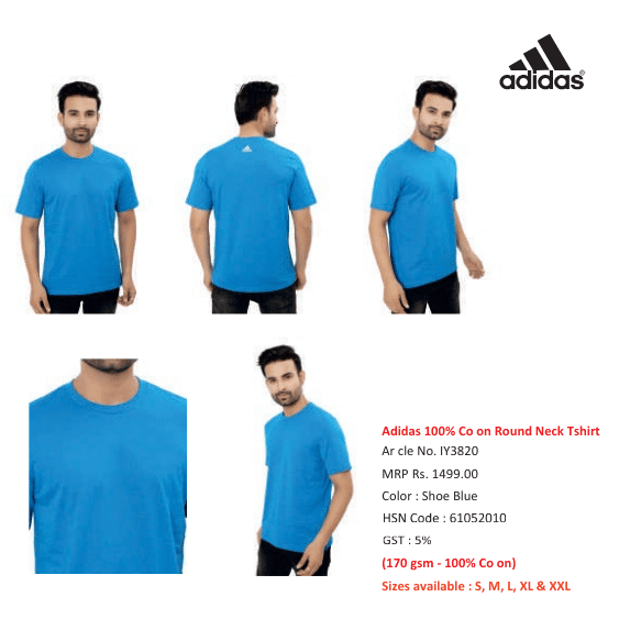 Adidas Cotton Round Neck T-Shirt For Men