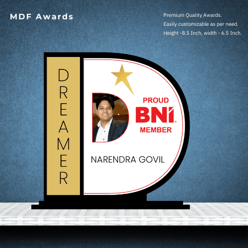 Personalized MDF Award for Dreamers with Photo Insert 8.5 Inch