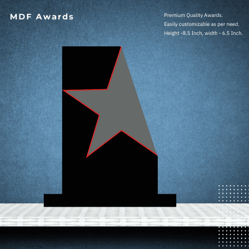 MDF Award- Customized With Star Shape 8.5 Inch