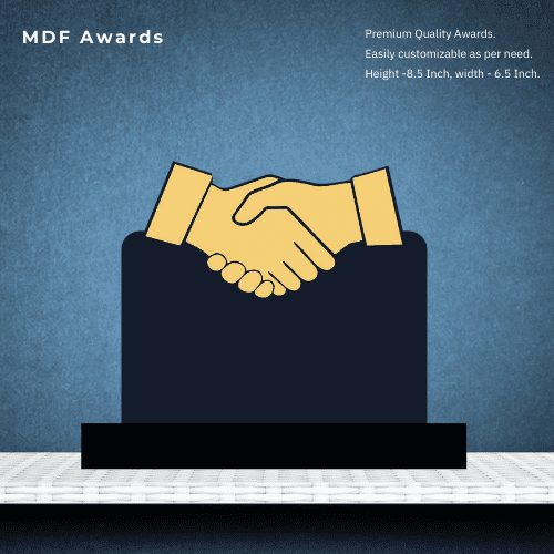 MDF Award- Hand Shaking Trophy Design 8.5 Inch