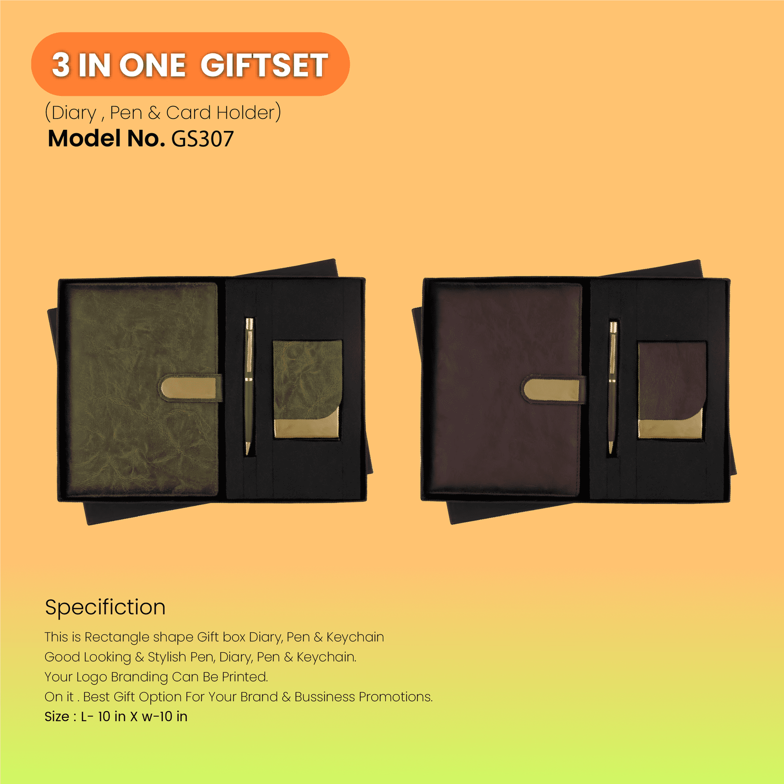 3 In One Gift Set Diary, Pen & Card holder