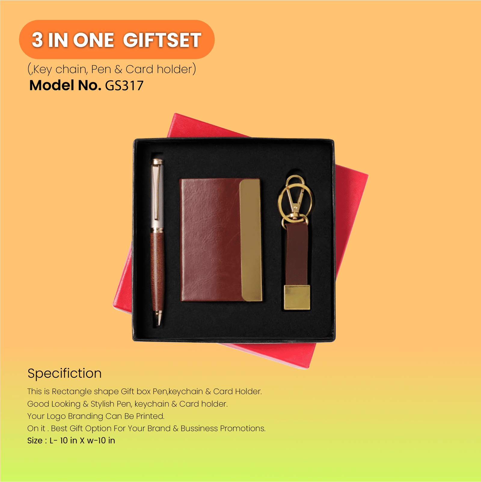3 In One Combo Gift Set Pen Keychain & Card Holder