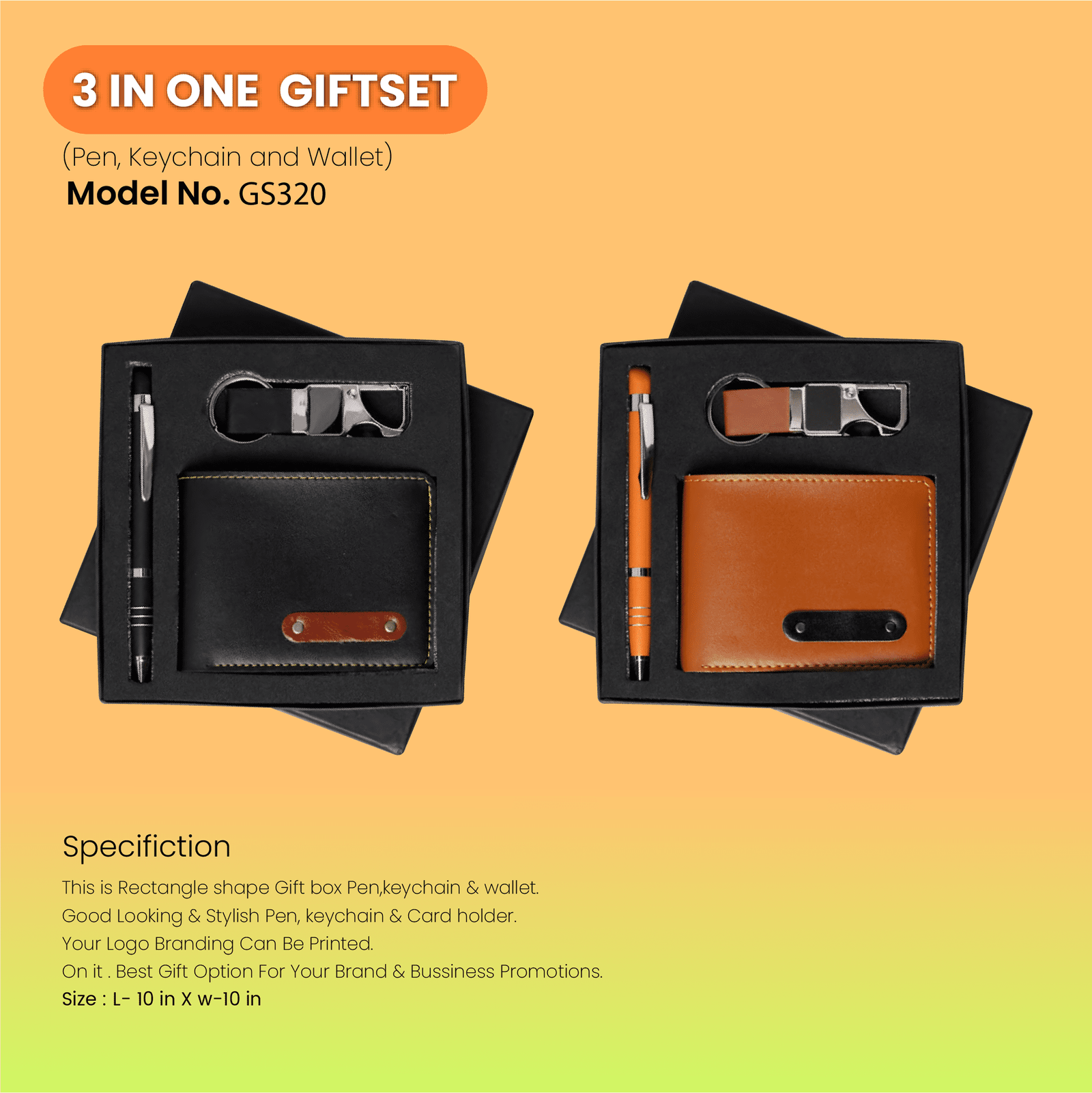 3 In One Gift Set Pen, Keychain & Wallet