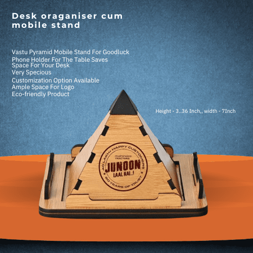Pyramid Design Wooden Mobile Stand 3.36 Inch