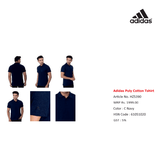 Men Adidas Poly Cotton T-Shirt