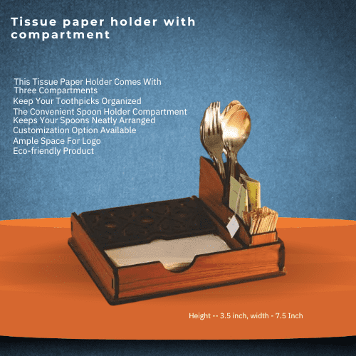 Modern Tissue Paper Holder With Compartment 3.5 Inch