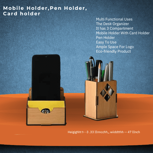3 In 1 desk Organizer with Mobile Holder, Pen Holder And Card Holder