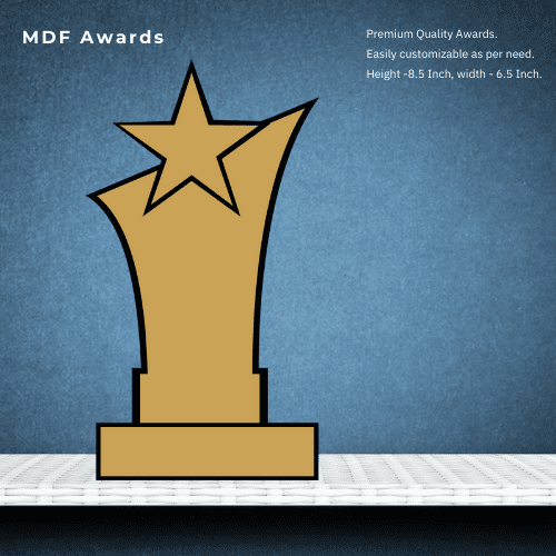 MDF Award- Flat illustration of victory trophy 8.5 Inch