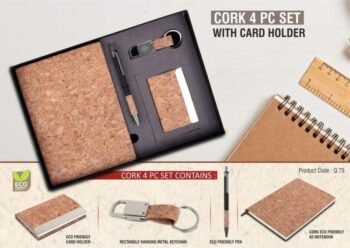 4 in 1 Cork Gift Set | Diary, Pen, Keychain & Card Holder