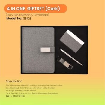 4 in One Gift Set | Diary, Pen, Keychain & Card Holder
