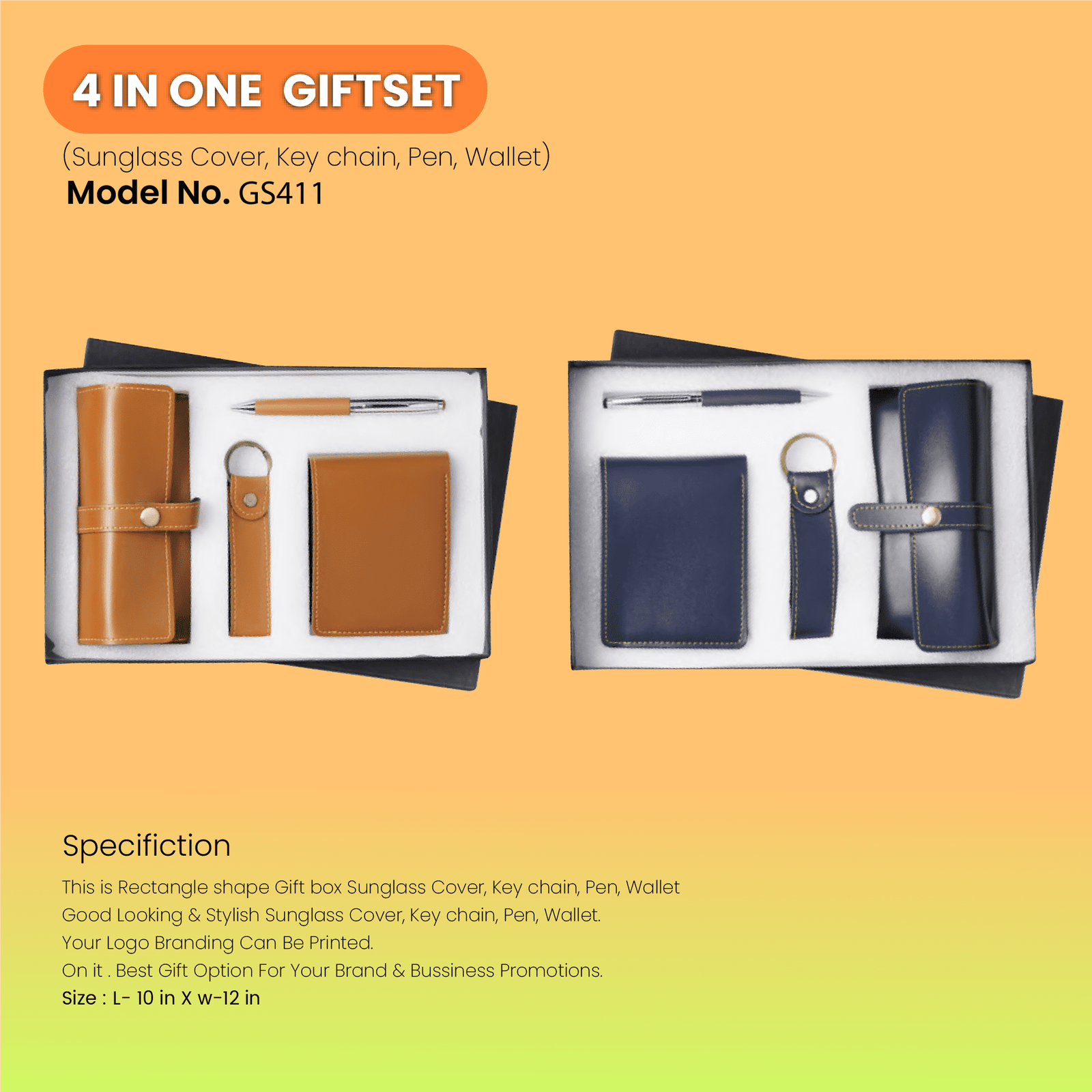 4 In One Gift set Pen, keychain, Wallet & Sunglass Cover