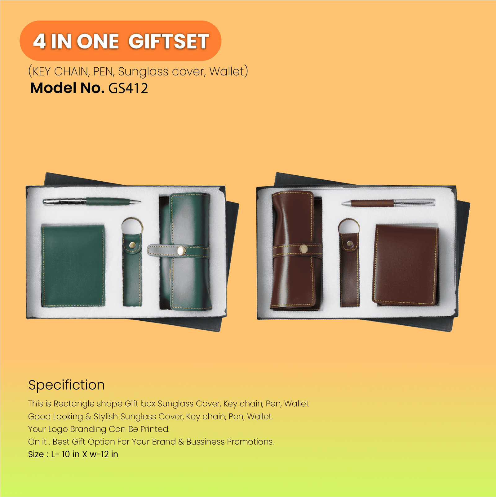 4 In One Combo Gift set Pen, keychain, Wallet & Sunglass Cover