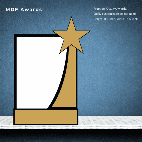 MDF Award- Golden Star Trophy 8.5inch