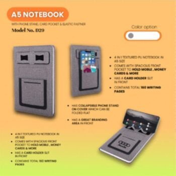 A5 Leather Diary with Phone Stand