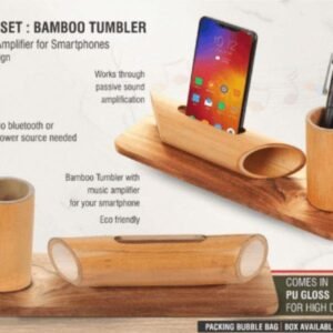 Bamboo Tumbler with Music Amplifier for Smartphones – Eco-Friendly & Multifunctional