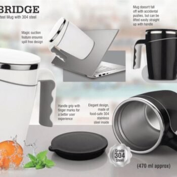 Cambridge Magic Stainless Steel Mug – Spill-Free Design (470 ml)