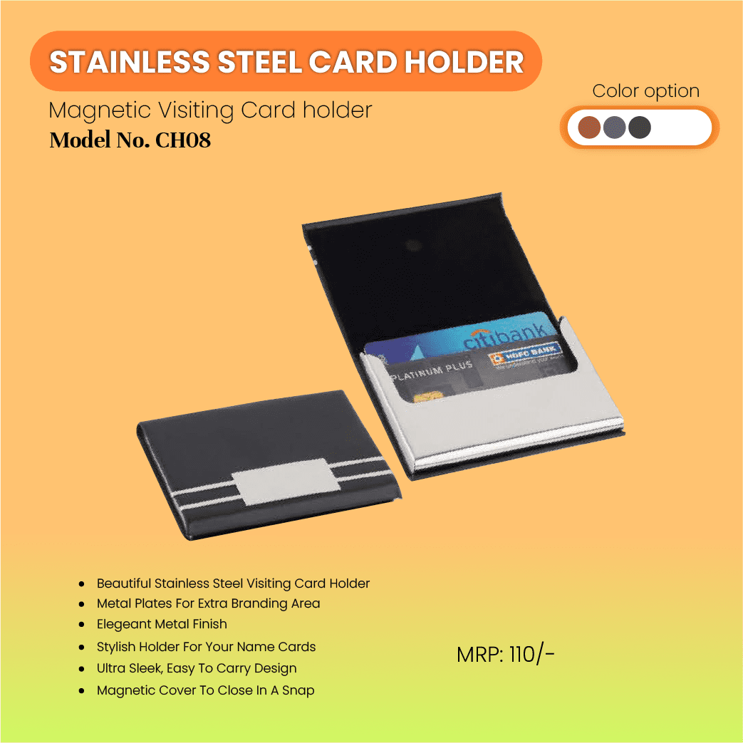Top-Tier Magnetic Steel Card Holder - CH08