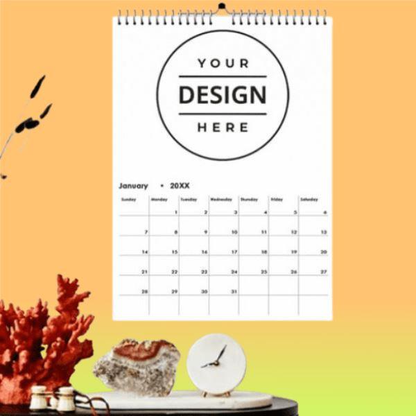 Customized Photo Printed Spiral Wall Calendar