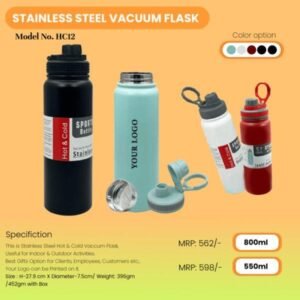 Durable Steel Vacuum Flask – 550ml/800ml
