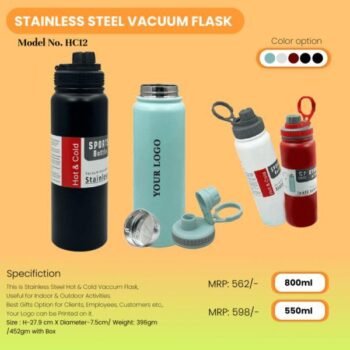 Durable Steel Vacuum Flask – 550ml/800ml