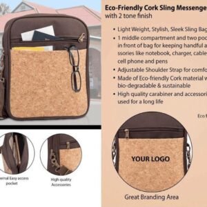 Eco Friendly Cork Sling Messenger Bag with 2-Tone Finish