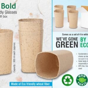 EcoCup Bold Eco Friendly Glasses Set of 4 in Gift Box (300ml Each)
