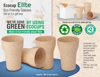 EcoCup Elite Eco Friendly Glasses Set of 4 in Gift Box (300ml Each)