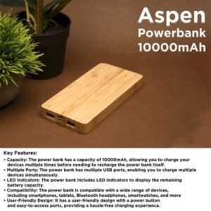 Ecofriendly Wangari Aspen 10000mAh Bamboo Power Bank PB1007