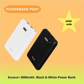 Encore 5000mAh Black White Power Bank